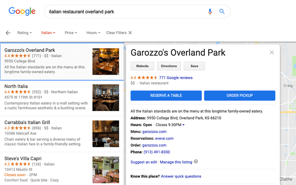 google search overland park